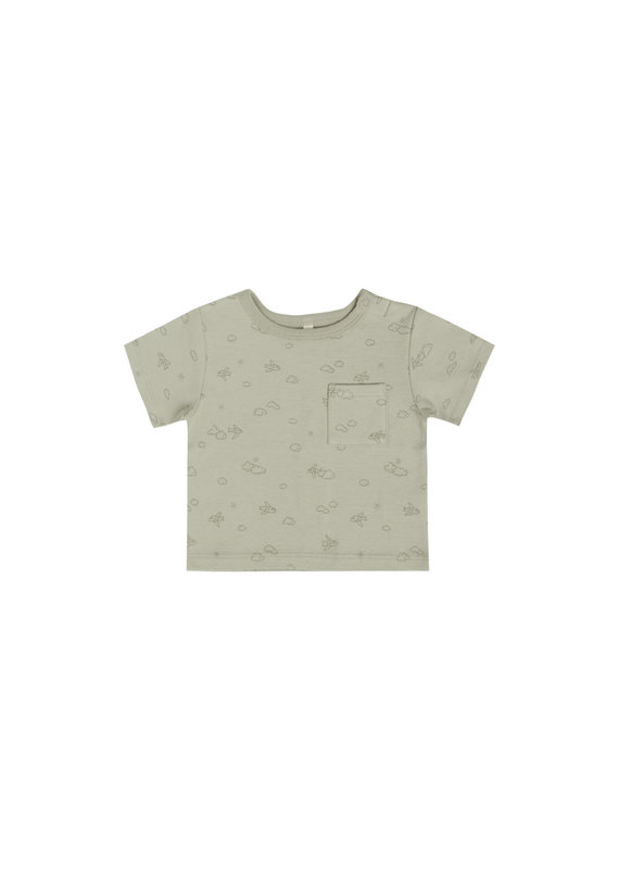Quincy Mae Quincy Mae Boxy Pocket Tee- Airplanes