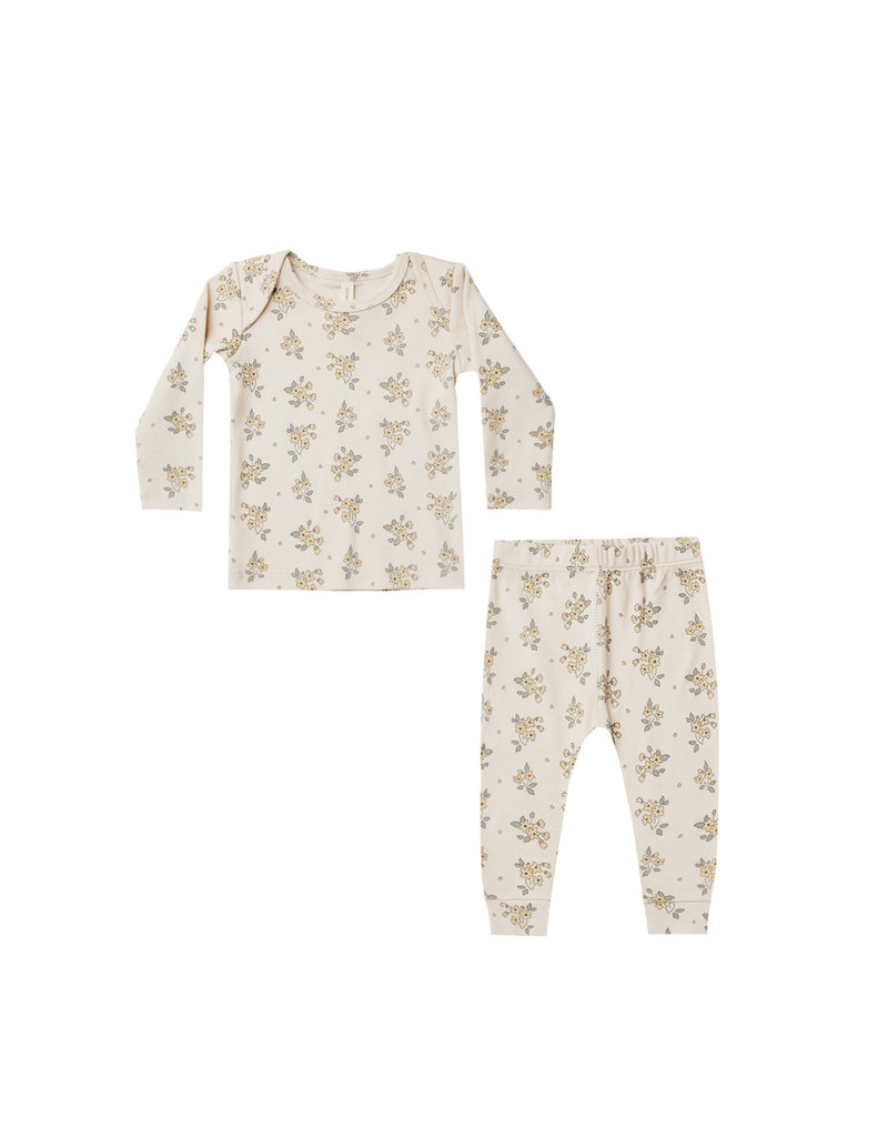 Quincy Mae Quincy Mae Long Sleeve Tee and Legging Set- Daisy Fields