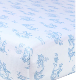Nellapima Nellapima Blue Toile Baby Crib Sheets- Blue