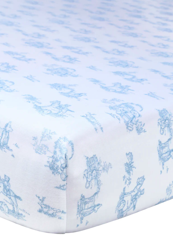 Nellapima Nellapima Blue Toile Baby Crib Sheets- Blue