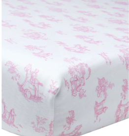Nellapima Nellapima Pink Toile Baby Crib Sheets- Pink