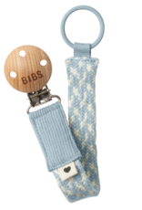 BIBS Pacifier Clip Baby Blue/Ivory