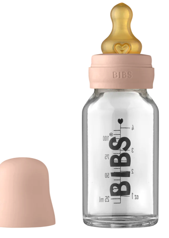 Baby Glass Bottle Complete Set 110ml Blush