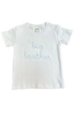 Boys Short Sleeve Shirt-Hand Lettered Font In Blue "Big Brother"