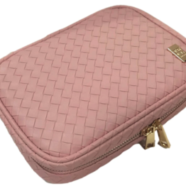 TRVL TRVL Luxe Zip Around- Woven Pink Sand