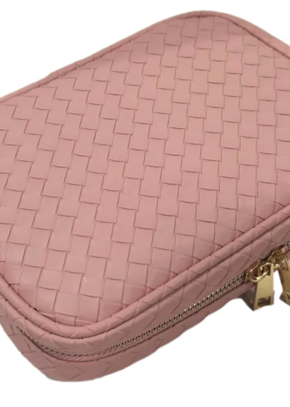 TRVL TRVL Luxe Zip Around- Woven Pink Sand