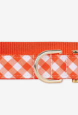 Orange Picnic Plaid Belle Bow Dog Collar