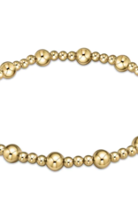 E Newton EN Classic Sincerity Pattern 5mm Bead Bracelet Gold