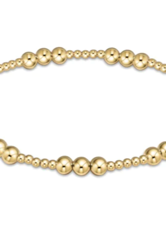 E Newton EN Classic Joy Pattern 4mm Bead Bracelet - Gold