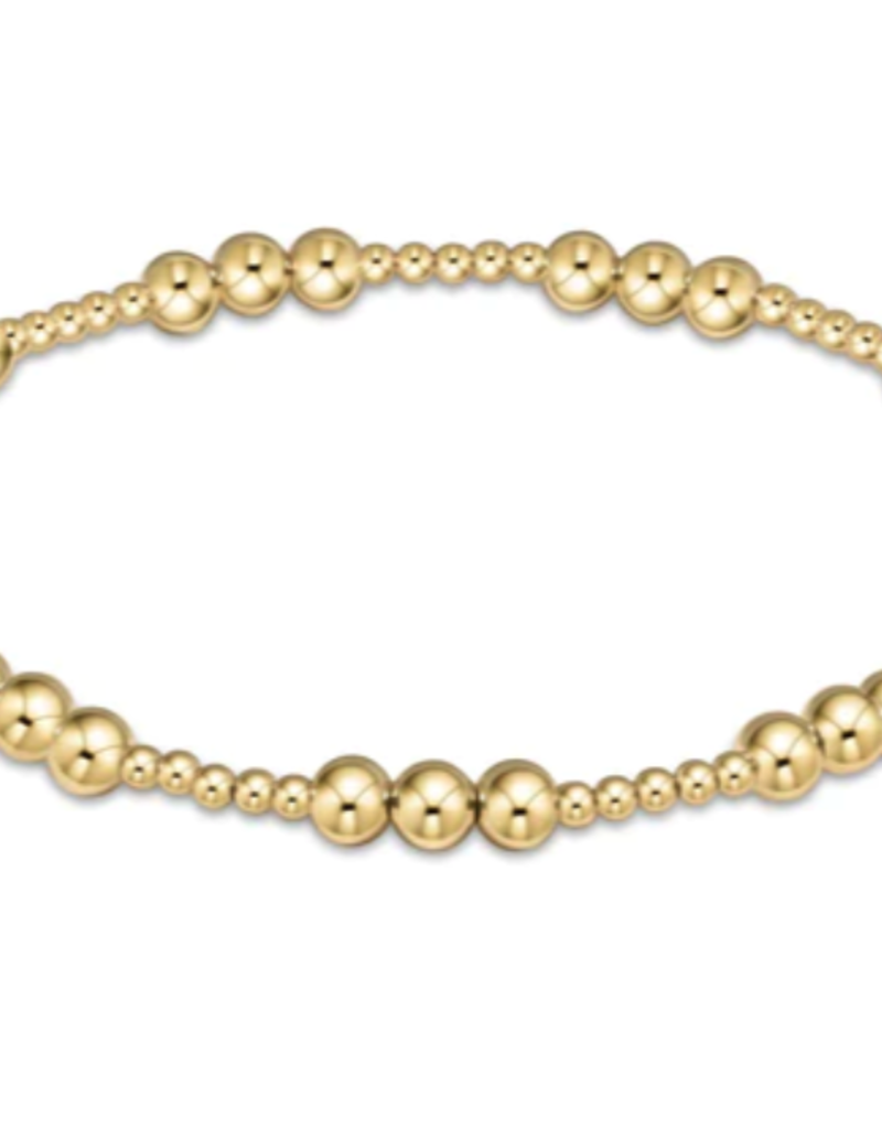 E Newton EN Classic Joy Pattern 4mm Bead Bracelet - Gold