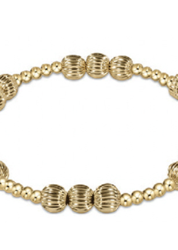 E Newton E Newton Dignity Joy Pattern 6mm Bead Bracelet- Gold