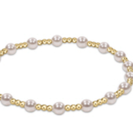 E Newton E Newton Classic Sincerity Pattern 4mm Bead Bracelet- Pearl