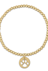 E Newton E Newton classic gold 3mm bead bracelet - paw print