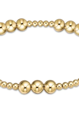 E Newton EN Classic Joy Pattern 5mm Bead Bracelet -Gold