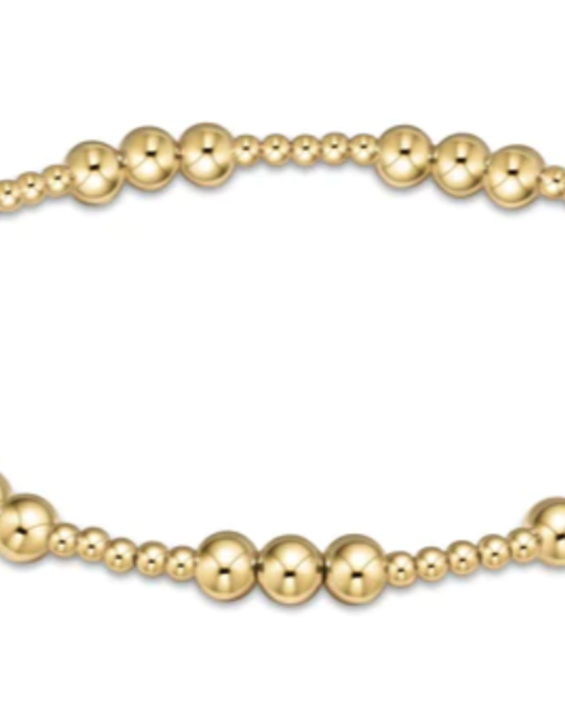 E Newton EN Classic Joy Pattern 4mm Bead Bracelet - Gold