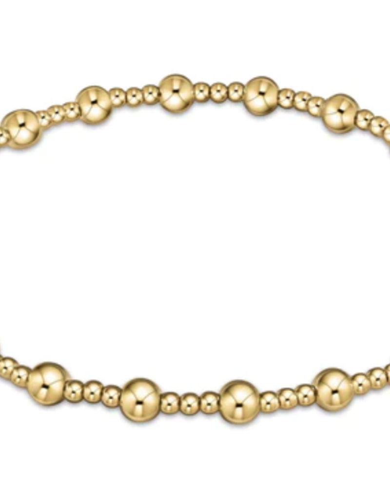 E Newton E Newton Classic Sincerity Pattern 4mm Bead Bracelet Gold