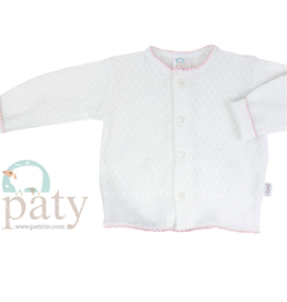 Paty Paty Longsleeve Cuffed Sweater White/Pink Sweater