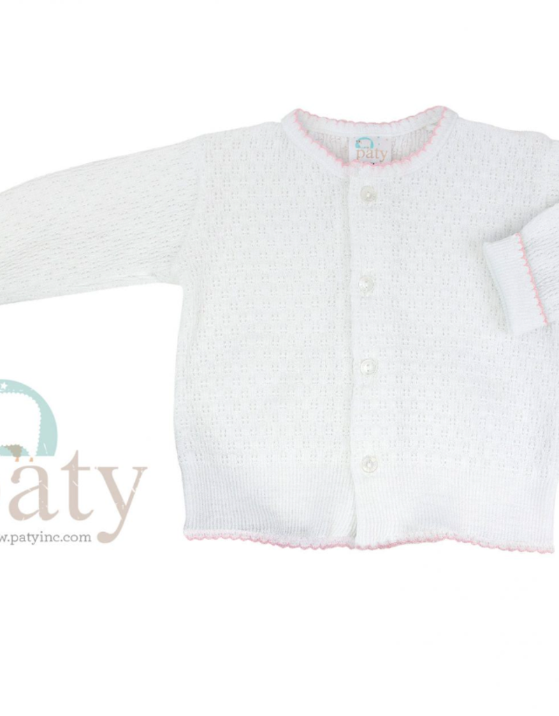 Paty Paty Longsleeve Cuffed Sweater White/Pink Sweater