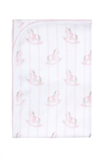 Nellapima Pink Rocking Horse Baby Blanket