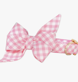 Pink Picnic Plaid Belle Bow Dog Collar