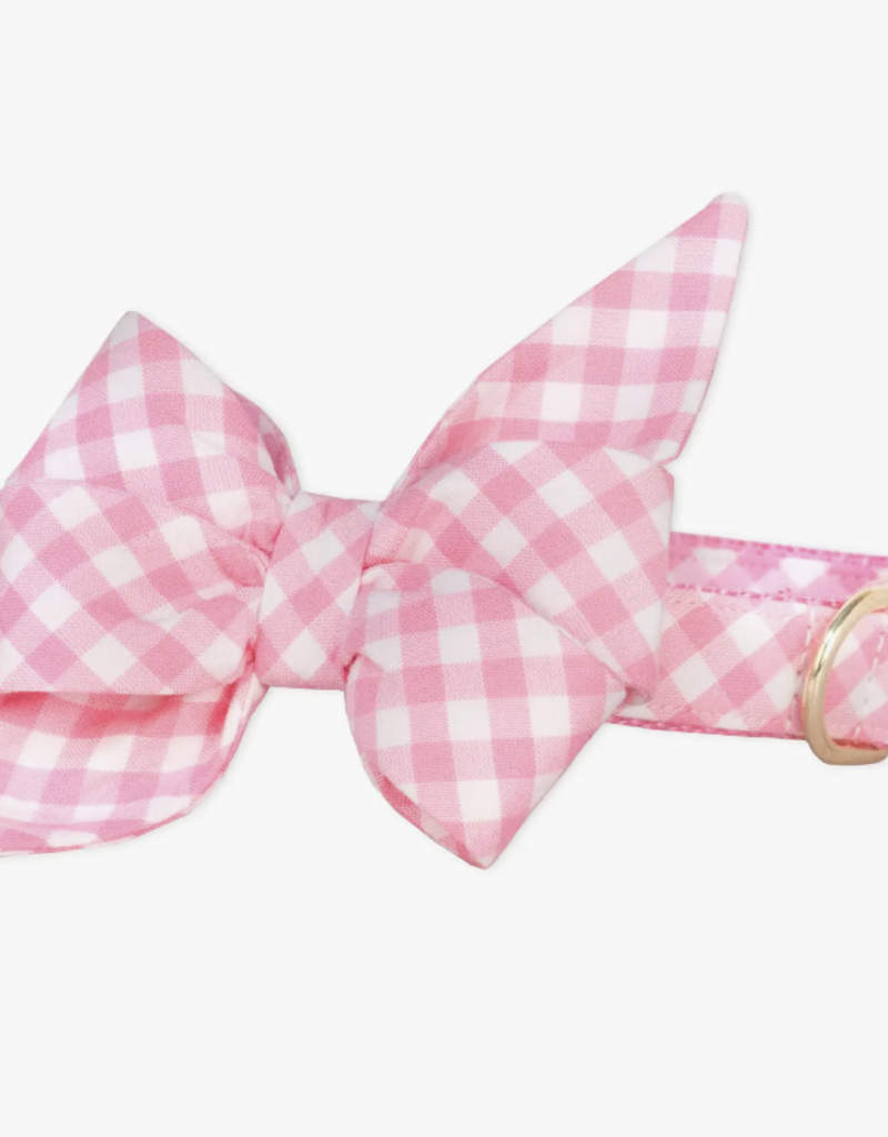 Pink Picnic Plaid Belle Bow Dog Collar