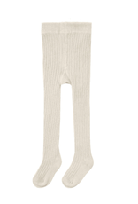 Quincy Mae Solid Ribbed Tights Ivory