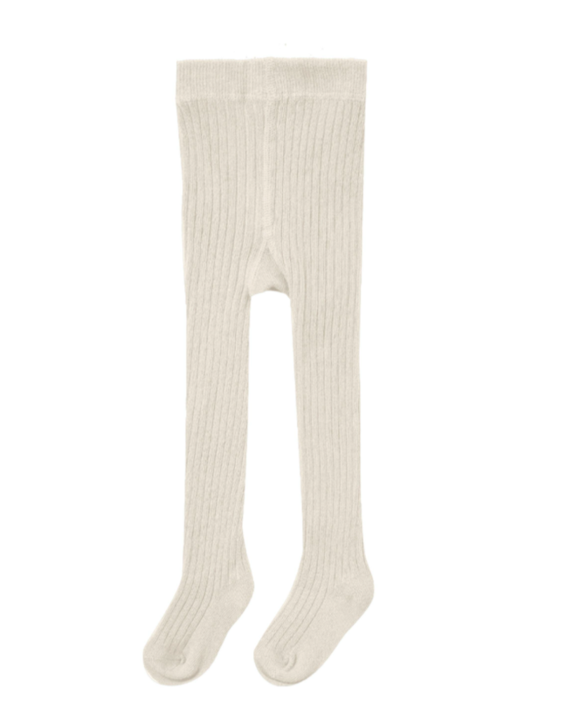 Quincy Mae Solid Ribbed Tights Ivory