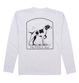 Properly Tied Properly Tied Lil Ducklings Performance Tee Longsleeve Standing Pointer- Ice Grey