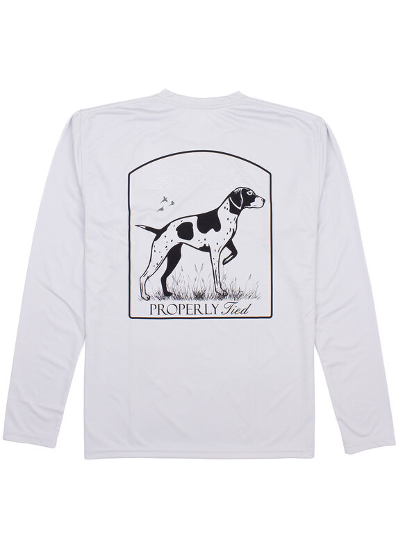 Properly Tied Properly Tied Lil Ducklings Performance Tee Longsleeve Standing Pointer- Ice Grey