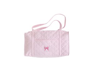 Quilted Luggage Tote - Pink Bow