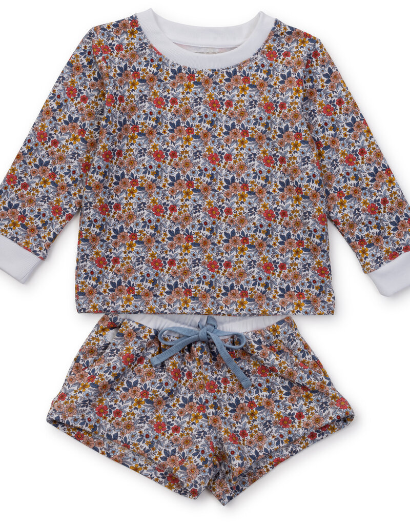 Lila and Hayes Lila & Hayes Stella Sweatshirt Short Set Falling For Floral