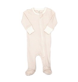 TunTun Zip Footie Shell Pink Stripes