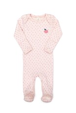 TunTun Lap Shoulder Footie Pink Hearts