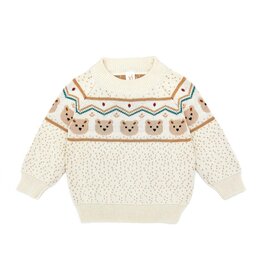 TunTun Bear Sweater in Natural & Cashew