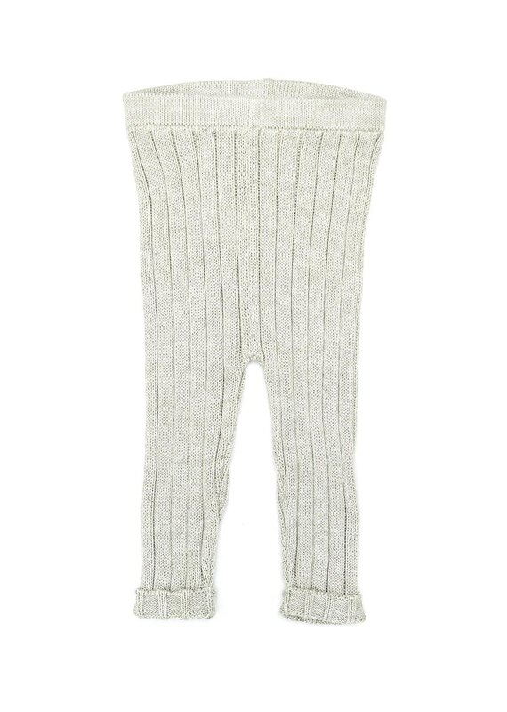 TunTun Knitted Leggins in Light Green Marl