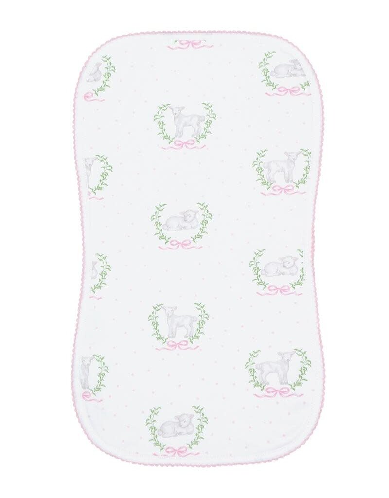 Nellapima NellaPima Pink Lamb Print Burp Cloth