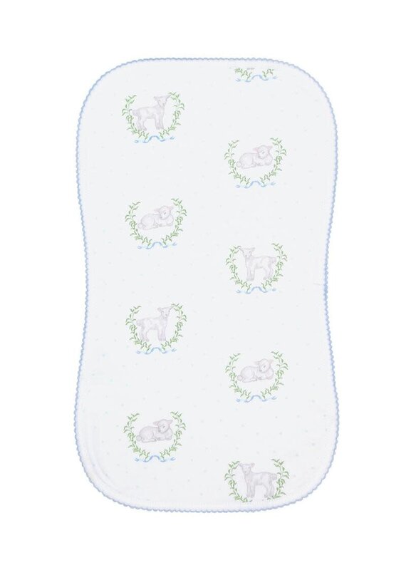 Nellapima NellaPima Blue Lamb Print Burp Cloth