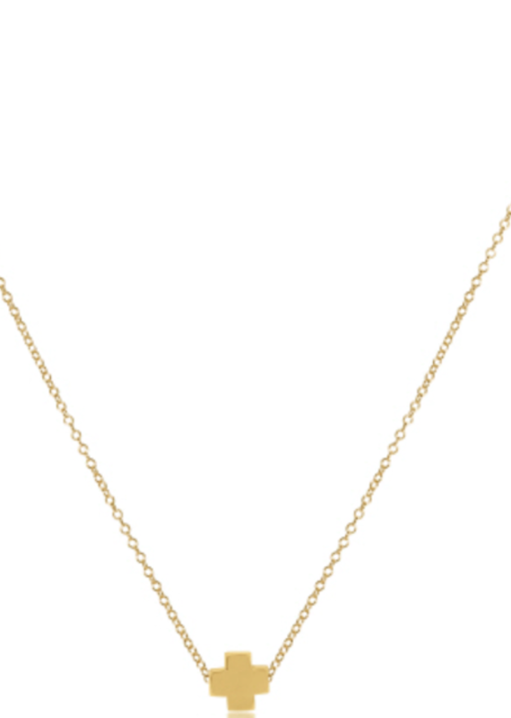 E Newton E Newton 16" Necklace Gold - Signature Cross Gold