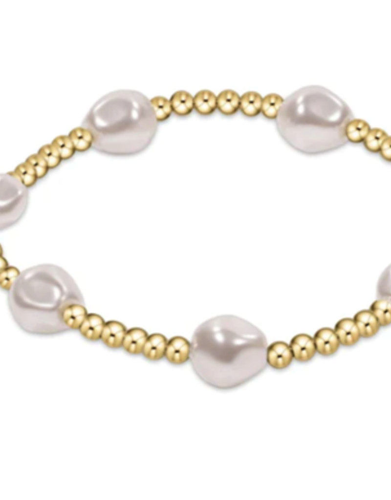 E Newton E Newton Admire Gold 3mm Bead Bracelet - Pearl