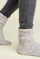 Barefoot Dreams BFD CC Men's Heathered Socks- Warm Gray/White