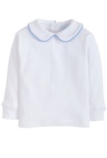 Little English Piped Peter Pan Shirt-Light Blue