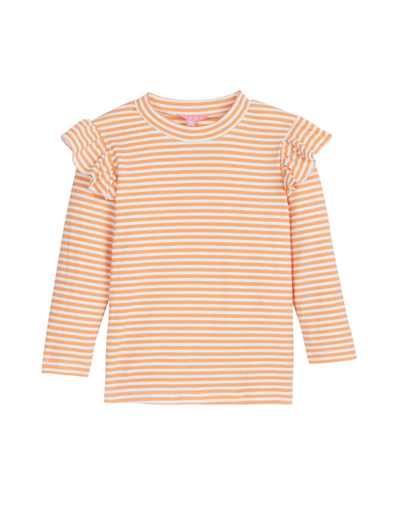 Bisby Bisby Sadie Top- Orange Sparkle Stripe