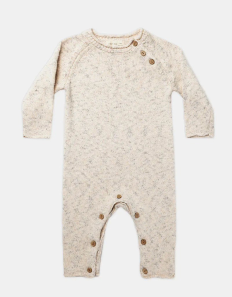 Quincy Mae Speckled Knit Jumpsuit Natural