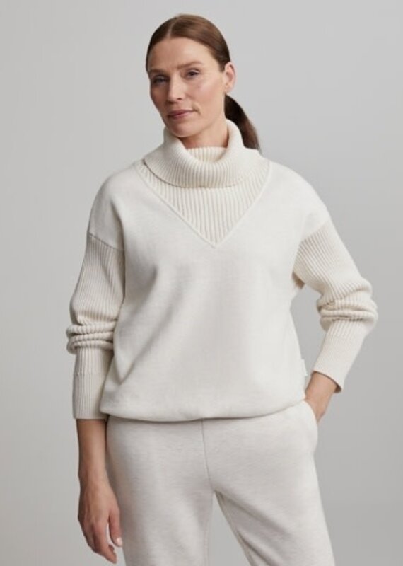 Varley Rosanne Zip Through Sweat Oatmeal Marl - The Village Exchange