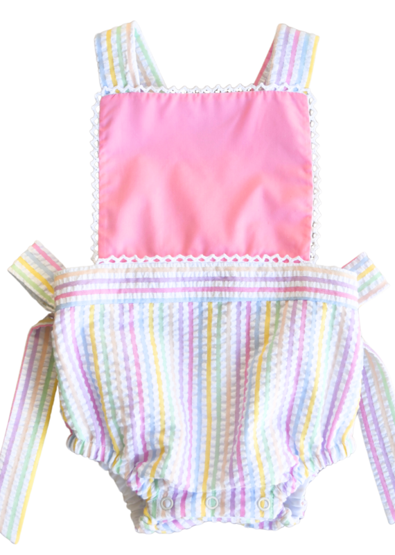 Sadie Sunsuit, Selwyn Pastel Seersucker