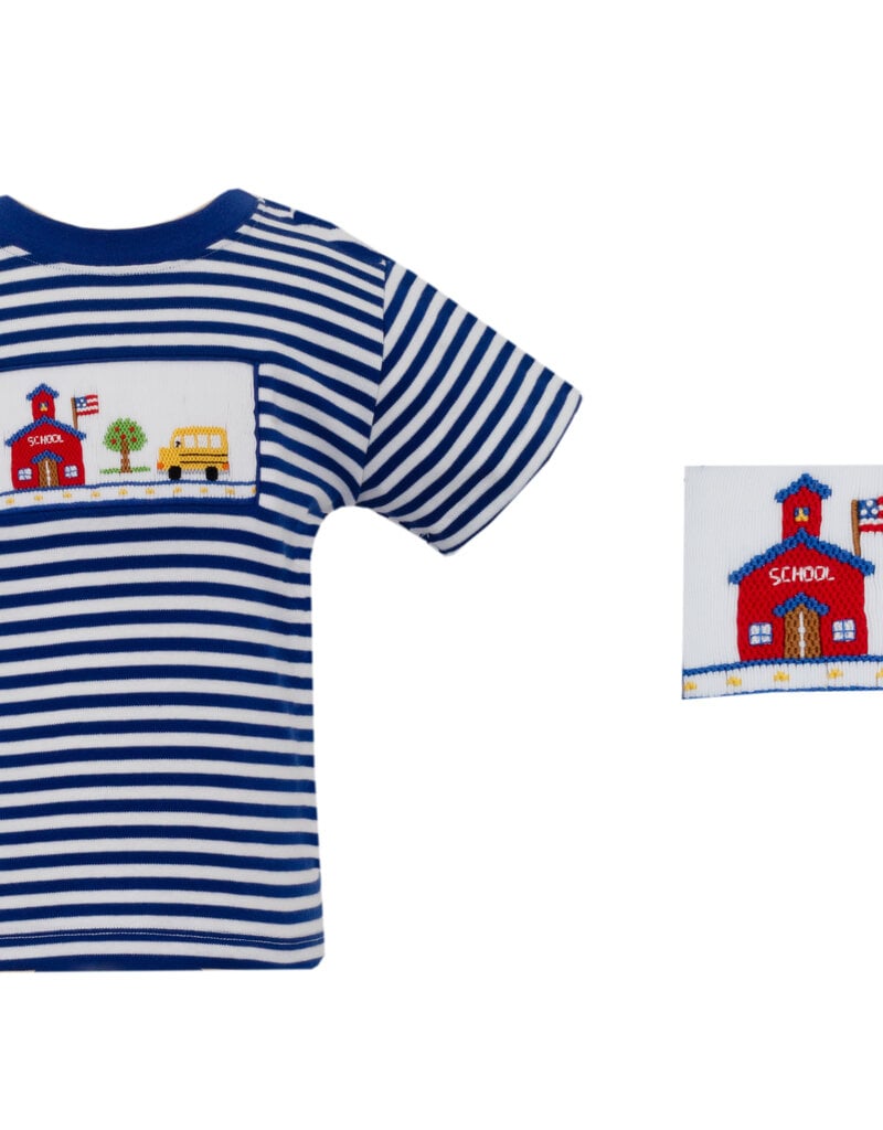 Anavini Back To School Boy's- Royal Blue Stripe SS