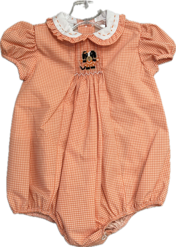 Orange Hound Dog Smocked Boy and Girl Asst