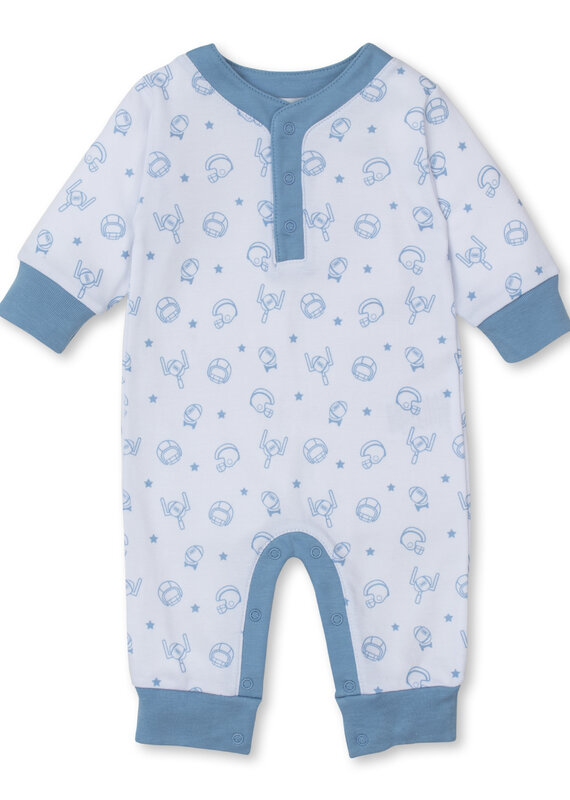 Kissy Kissy KK Football Kicks Playsuit- Blue