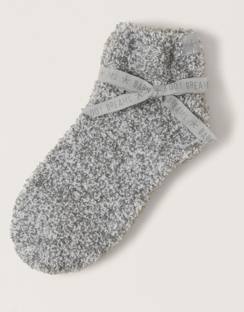 Barefoot Dreams BFD CozyChic Heathered Tennis Sock- Moonbeam-White