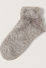 Barefoot Dreams BFD CozyChic Heathered Tennis Sock- Nickel-White